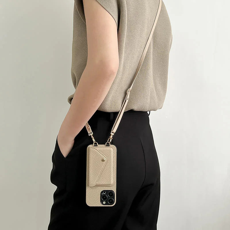 Elegant Leather Crossbody Wallet Case™