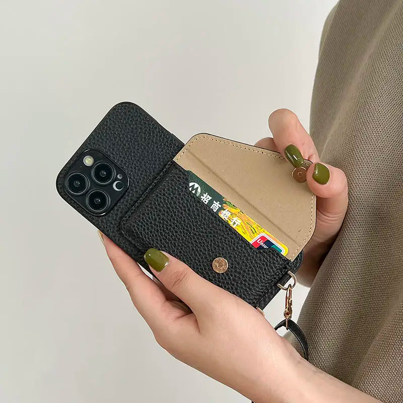Elegant Leather Crossbody Wallet Case™