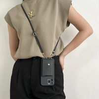 Elegant Leather Crossbody Wallet Case™